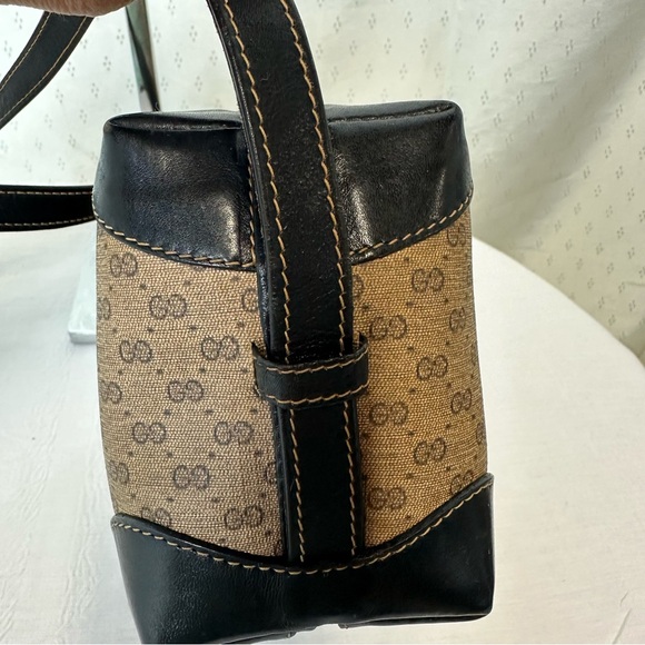 Authentic Vintage Gucci micro GG Black and Brown Crossbody Bag - Picture 7 of 15